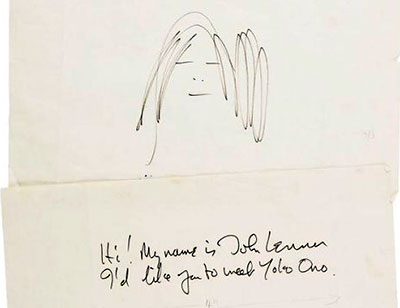 John Lennon: Yoko Ono autorizza l'uso di immagini e disegn
